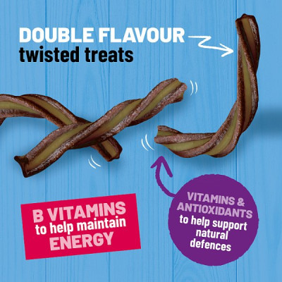 BAKERS Whirlers Bacon and Cheese Dog Treats 130g PMP (6 x 130g)