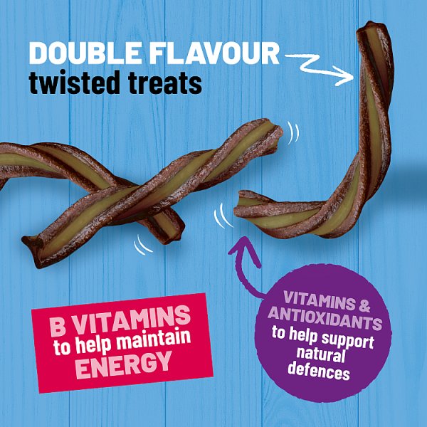 BAKERS Whirlers Bacon and Cheese Dog Treats 130g PMP (6 x 130g)
