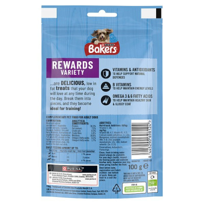 BAKERS Rewards Beef, Chicken and Lamb Dog Treats 100g PMP (8 x 100g)