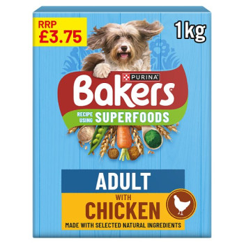BAKERS Superfoods Chicken with Vegetables Dry Dog Food 1kg PMP (5 x 1kg)