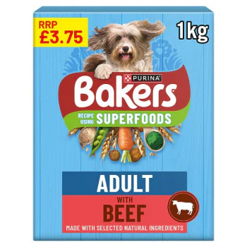BAKERS Superfoods Beef with Vegetables Dry Dog Food 1kg PMP (5 x 1kg)