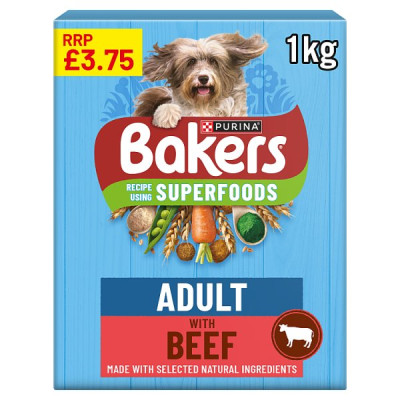 BAKERS Superfoods Beef with Vegetables Dry Dog Food 1kg PMP (5 x 1kg)