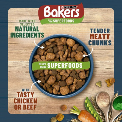 BAKERS Superfoods Beef with Vegetables Dry Dog Food 1kg PMP (5 x 1kg)