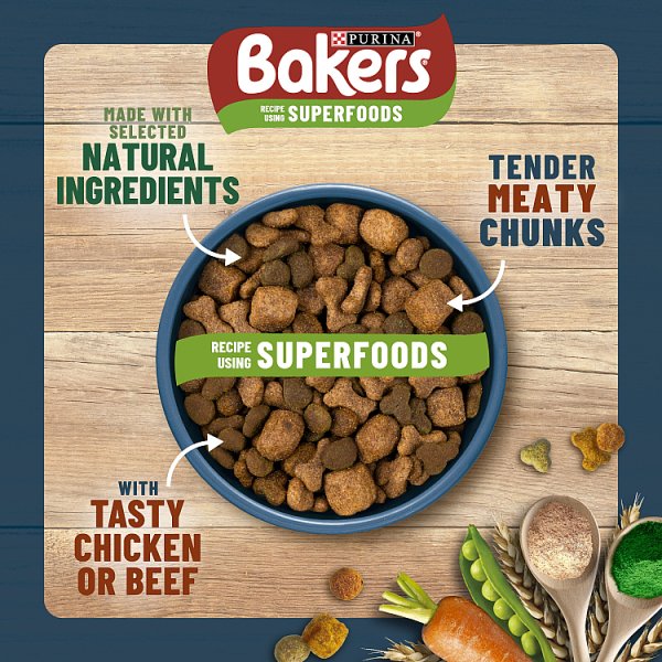 BAKERS Superfoods Beef with Vegetables Dry Dog Food 1kg PMP (5 x 1kg)