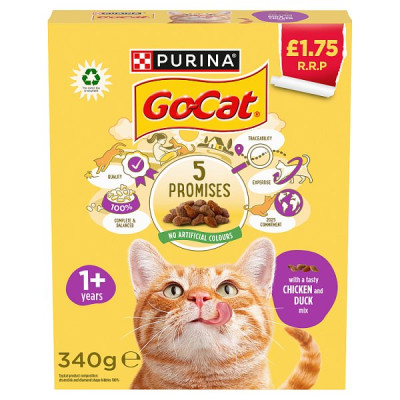 GO-CAT Chicken and Duck Dry Cat Food 340g PMP (6 x 340g) GO-CAT Chicken and Duck Dry Cat Food 340g PMP (6 x 340g)