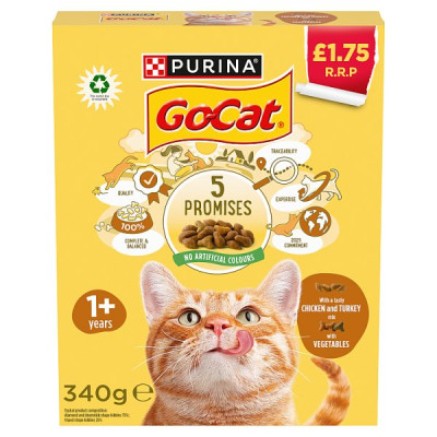 GO-CAT Chicken and Turkey Dry Cat Food 340g PMP (6 x 340g) GO-CAT Chicken and Turkey Dry Cat Food 340g PMP (6 x 340g)