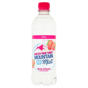 Mountain Mist Berries & Cherries Flavoured Still Spring Water 500ml (12 x 500ml)