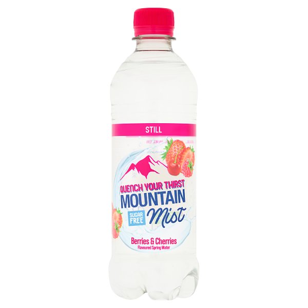 Mountain Mist Berries & Cherries Flavoured Still Spring Water 500ml (12 x 500ml)