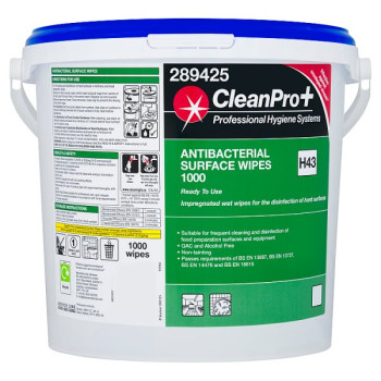 CleanPro+ 1000 Antibacterial Surface Wipes (1 x 1000pk)