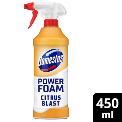 Domestos Power Foam Citrus Blast Toilet & Bathroom Cleaner Spray 450 ml (6 x 450ml)