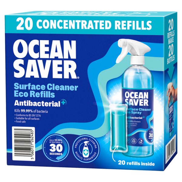 Ocean Saver Surface Cleaner Eco Refills Antibacterial 20 x 10ml (6 x 20pk)