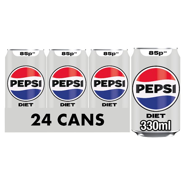 Diet Pepsi Cola Can PMP 330ml (24 x 330ml)