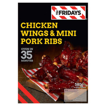 TGI Fridays Chicken Wings & Mini Pork Ribs 580g (6 x 580g) TGI Fridays Chicken Wings & Mini Pork Ribs 580g (6 x 580g)