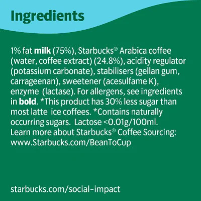 Starbucks Skinny Latte Lactose Free Iced Coffee 220ml (10 x 220ml) Starbucks Skinny Latte Lactose Free Iced Coffee 220ml (10 x 220ml)