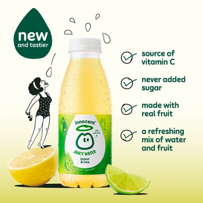 Innocent Juicy Water Lemon & Lime 420ml (12 x 420ml)