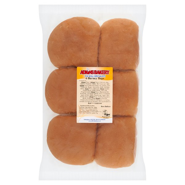 Adkins Bakery 6 Barney Baps (1 x 6s)