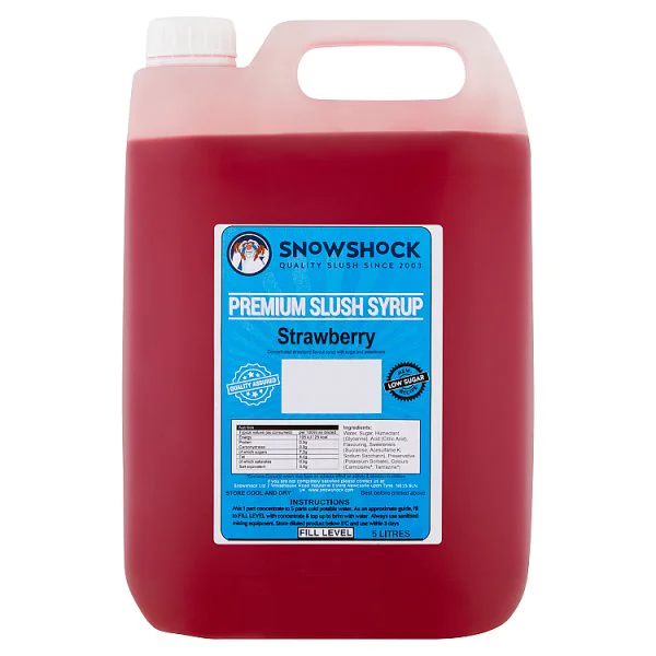 Snowshock Strawberry Premium Slush Syrup 5 Litres (4 x 5ltr)