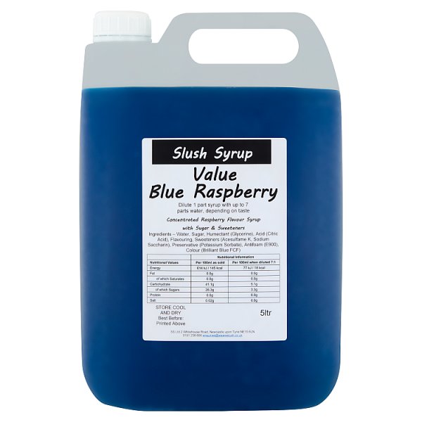 Raspberry Value Blue Slush Syrup 5ltr (4 x 5ltr)