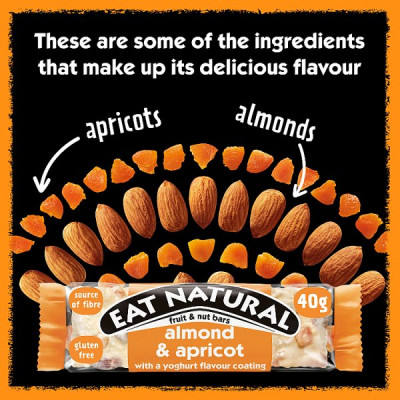Eat Natural Almond & Apricot with a Yoghurt Coating Fruit & Nut Bars 40g (12 x 40g) Eat Natural Almond & Apricot with a Yoghurt Coating Fruit & Nut Bars 40g (12 x 40g)