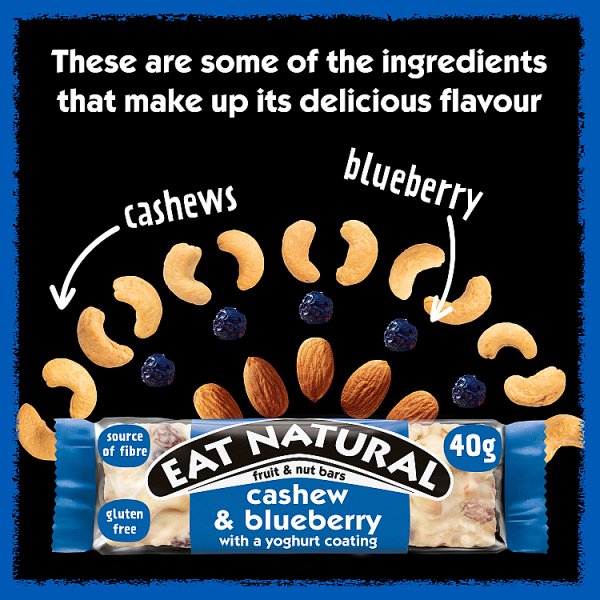 Eat Natural Cashew & Blueberry with a Yoghurt Coating Fruit & Nut Bars 40g (12 x 40g) Eat Natural Cashew & Blueberry with a Yoghurt Coating Fruit & Nut Bars 40g (12 x 40g)