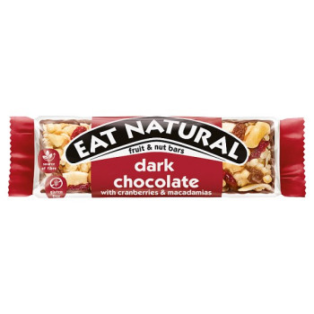 Eat Natural Dark Chocolate with Cranberries & Macadamias Fruit & Nut Bars 40g (12 x 40g)