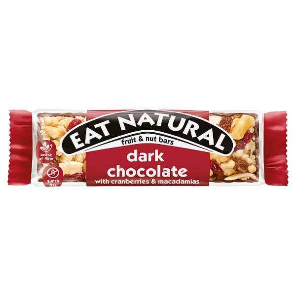 Eat Natural Dark Chocolate with Cranberries & Macadamias Fruit & Nut Bars 40g (12 x 40g)