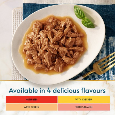 GOURMET Perle Mini Fillets in Gravy Connoisseur's Collection Wet Cat Food 12x85g (4 x 12x85g)