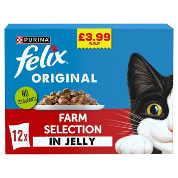 FELIX Original Farm Selection in Jelly Wet Cat Food 12x85g PMP (4 x 12x85g)