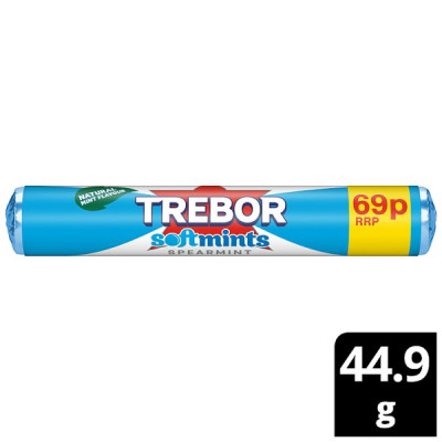 Trebor Softmints Spearmint Mints Roll 69p PMP 44.9g (40 x 44.9g)