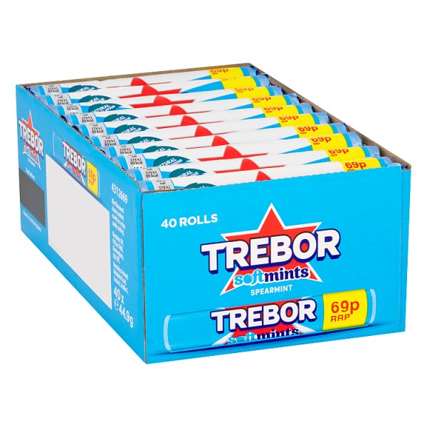 Trebor Softmints Spearmint Mints Roll 69p PMP 44.9g (40 x 44.9g)