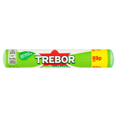 Trebor Softmints Peppermint Mints Roll 69p PMP 44.9g (40 x 44.9g)