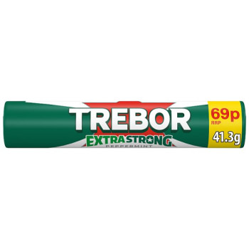 Trebor Extra Strong Peppermint Mints Roll 69p PMP 41.3g (40 x 41.3g)