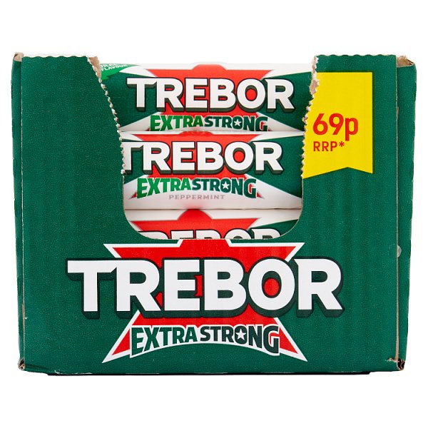 Trebor Extra Strong Peppermint Mints Roll 69p PMP 41.3g (40 x 41.3g)