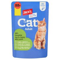 Jack's Cat Adult 100% Complete Cuts in Gravy with Lamb 100g (24 x 100g)