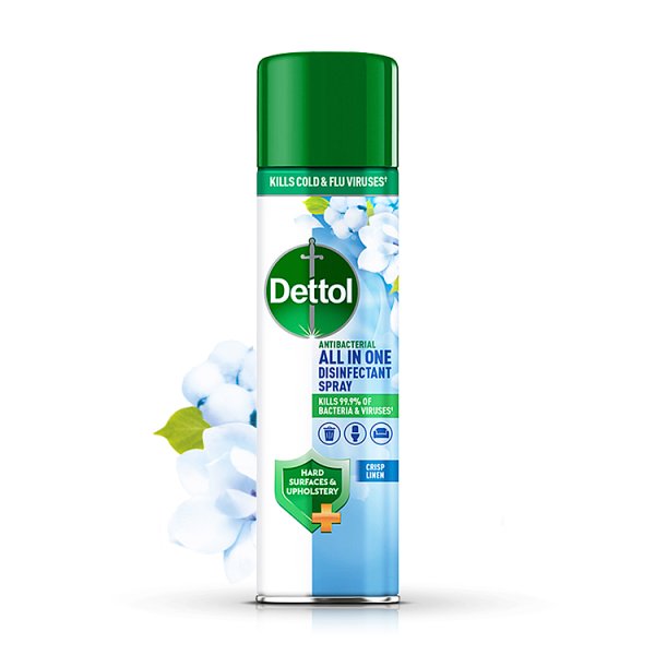Dettol All-In-One Disinfectant Spray, Crisp Linen 300ml (6 x 300ml)