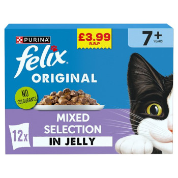 FELIX Original Senior Mixed Selection in Jelly Wet Cat Food 12x85g PMP (4 x 12x85g)