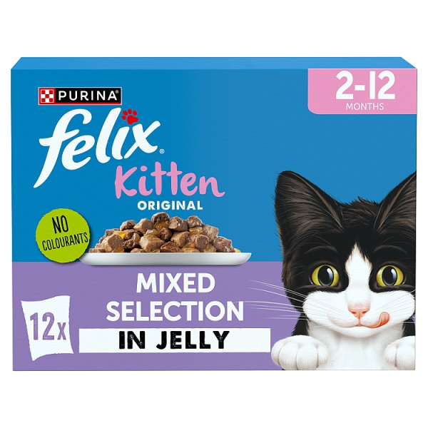 FELIX Original Kitten Mixed Selection in Jelly Wet Cat Food 12x85g (4 x 12x85g)