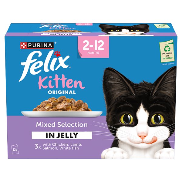 FELIX Original Kitten Mixed Selection in Jelly Wet Cat Food 12x85g (4 x 12x85g)