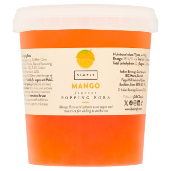 Simply Mango Flavour Popping Boba 870g (1 x 870g)