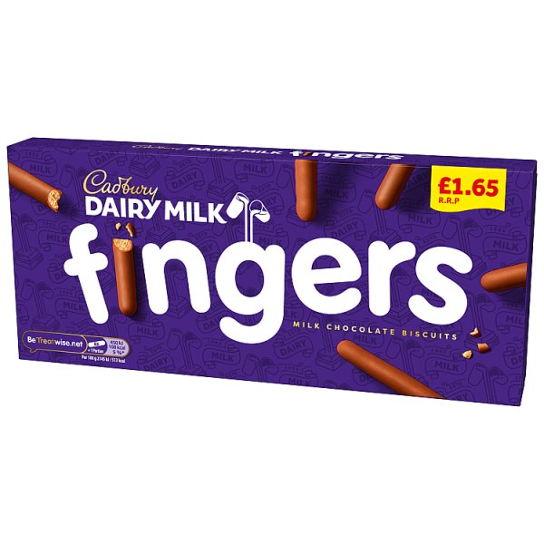 Cadbury Dairy Milk Fingers Milk Chocolate Covered Biscuits 114g (12 x 114g)
