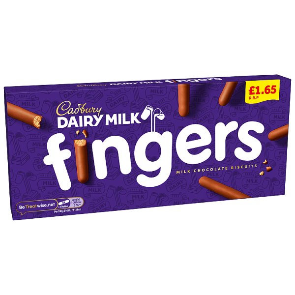 Cadbury Dairy Milk Fingers Milk Chocolate Covered Biscuits 114g (12 x 114g)