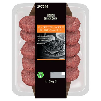 Blackgate 10 Aberdeen Angus Burgers 1.13kg (4 x 10x113g)