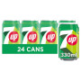 7UP Regular Lemon & Lime Can 330ml  (24 x 330ml)