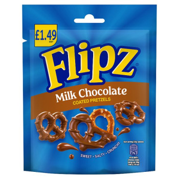Flipz Milk Chocolate Coated Pretzel Snacks 80g (12 x 80g)
