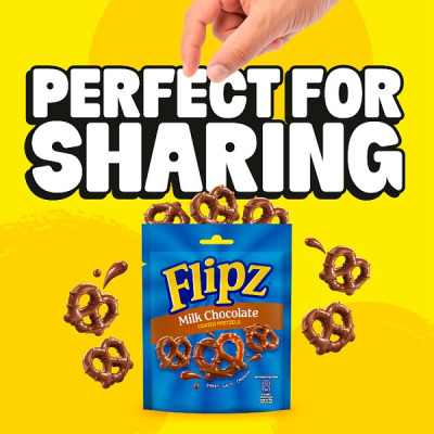 Flipz Milk Chocolate Coated Pretzel Snacks 80g (12 x 80g)