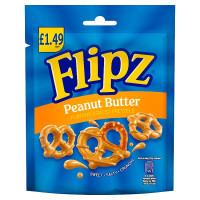 Flipz Peanut Butter Flavour Coated Pretzel Snacks 80g (12 x 80g)
