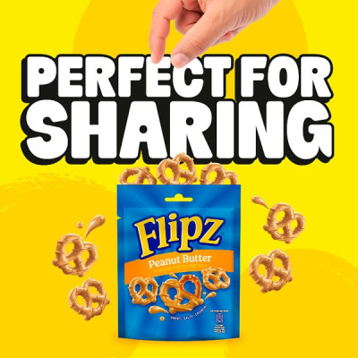 Flipz Peanut Butter Flavour Coated Pretzel Snacks 80g (12 x 80g)