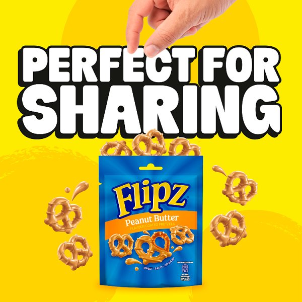 Flipz Peanut Butter Flavour Coated Pretzel Snacks 80g (12 x 80g)