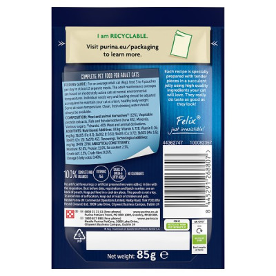 FELIX As Good As it Looks Tuna in Jelly Wet Cat Food 85g PMP (26 x 85g)