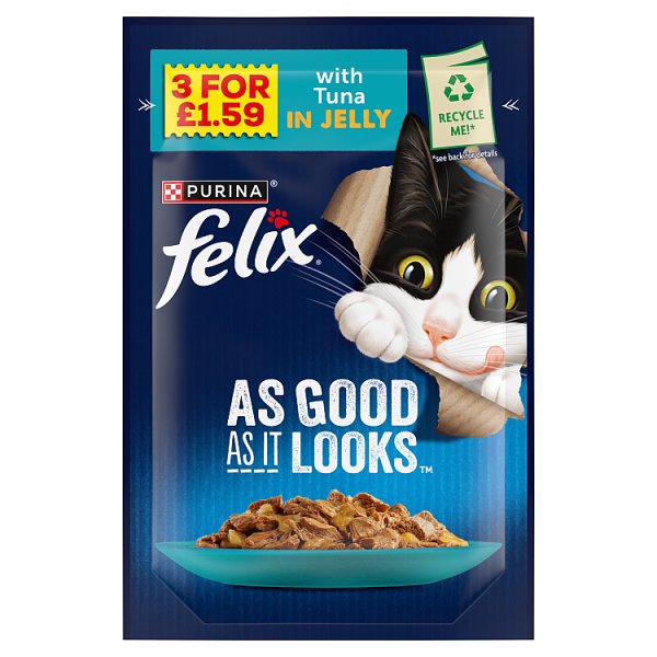 FELIX As Good As it Looks Tuna in Jelly Wet Cat Food 85g PMP (26 x 85g)